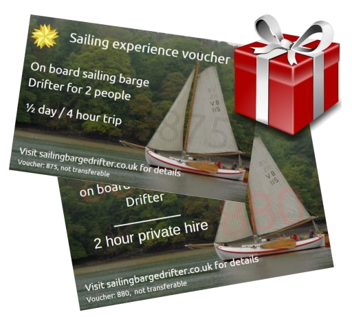 Sailing barge Drifter experience voucher